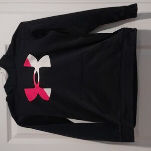 Girls Armour Fleece Big Logo hoodie, size YLG